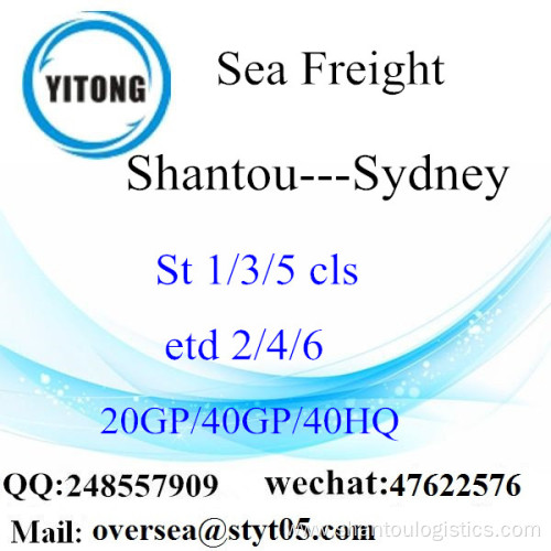 Shantou Port Sea Freight Shipping To Sydney